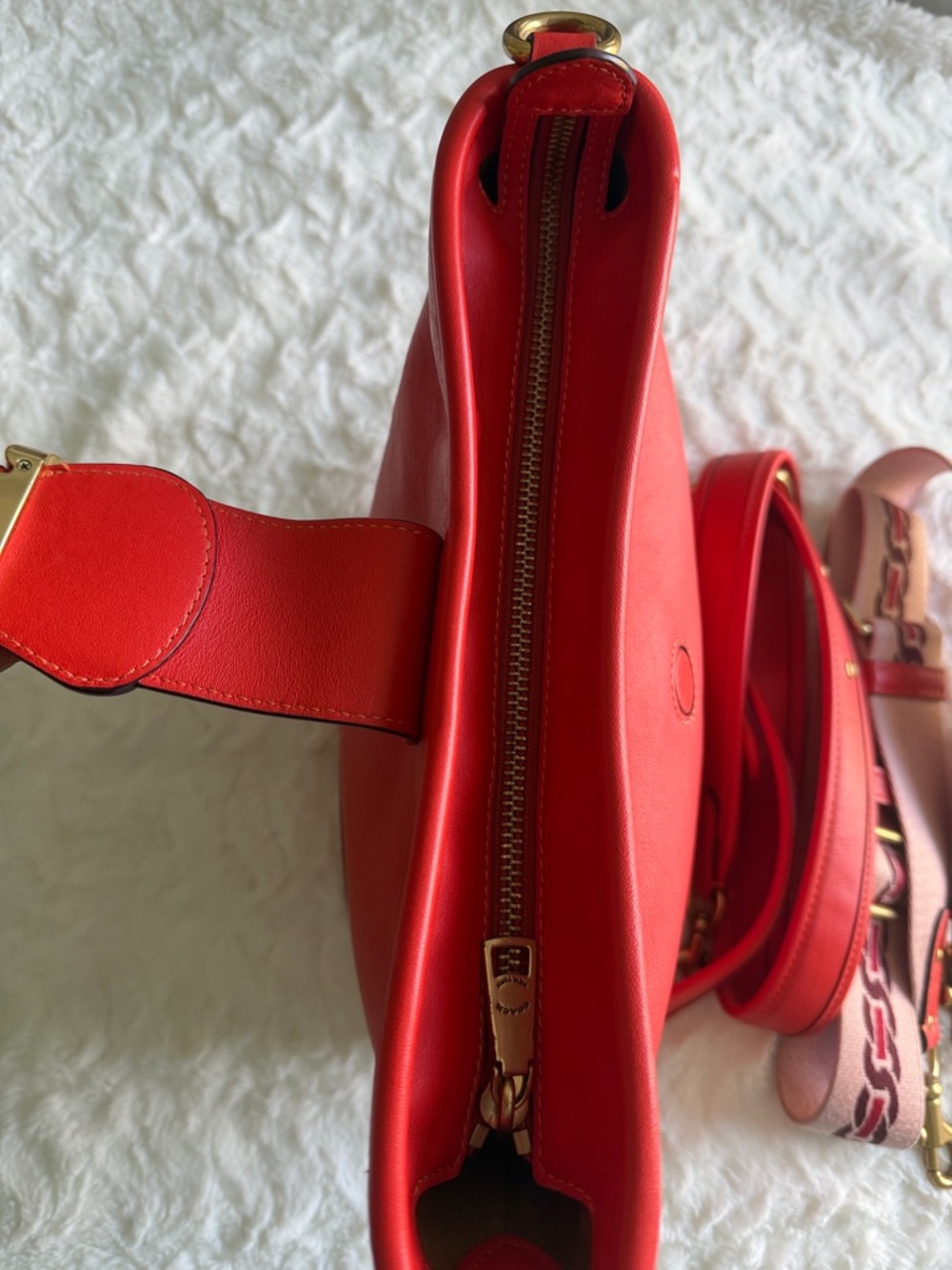 Coach Red Leather Tabby Shoulder Bag w/ Crossbody Strap - Picture 7 of 10